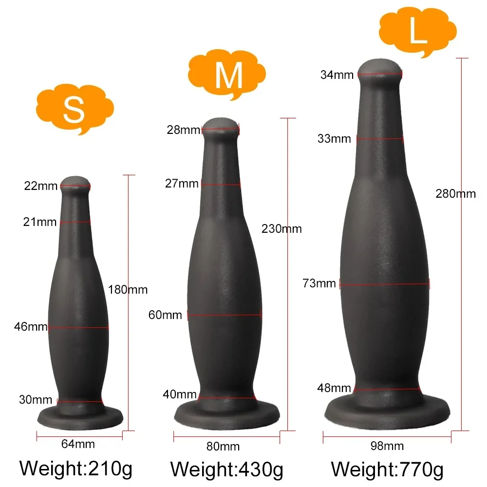 XXL buttplug Collection Or & Noir, Model 13