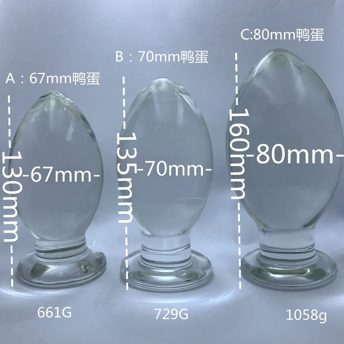 Glazen buttplug Cristal Ovale XXL, foto 4
