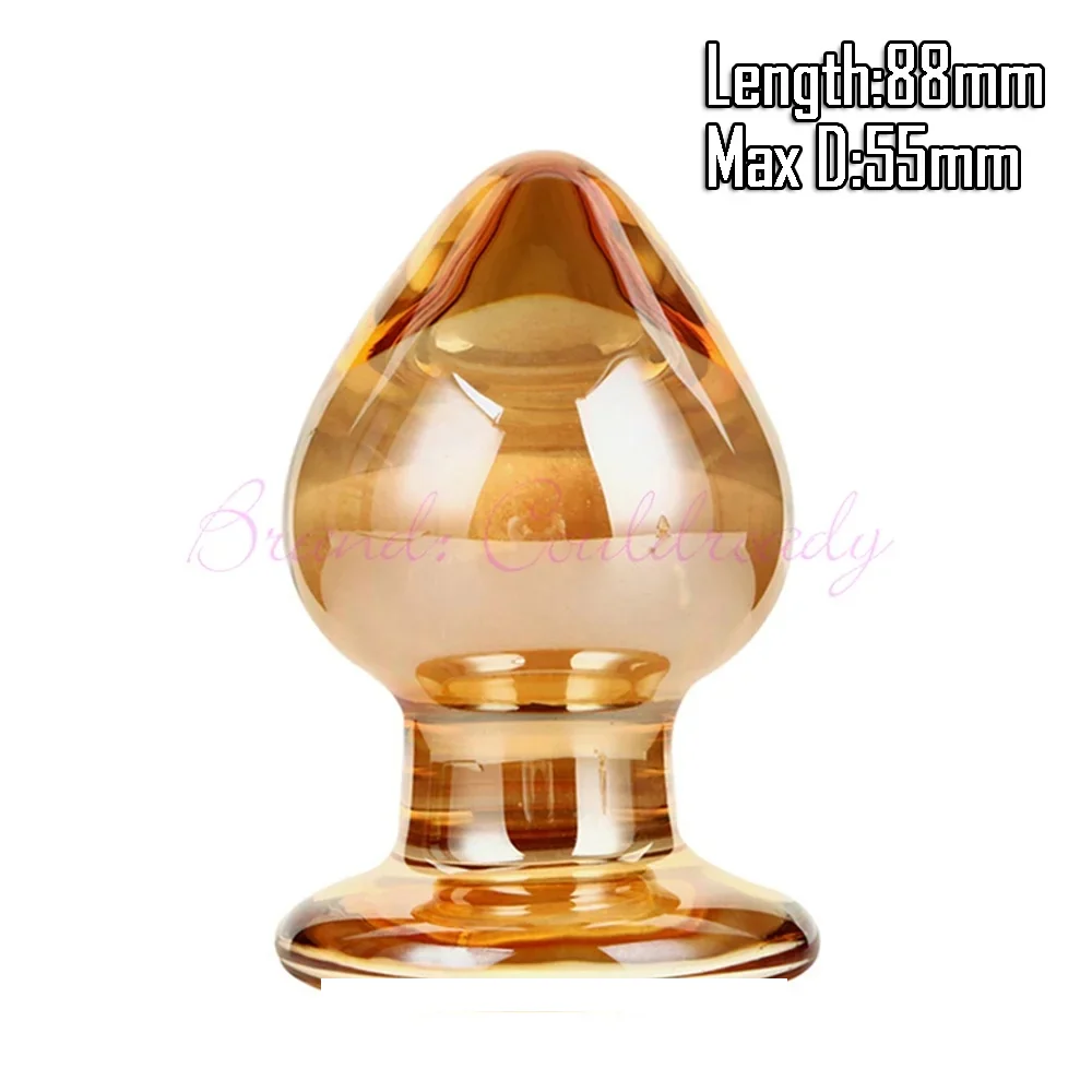 Glazen buttplug Cristal Trio, Model K · 88 × 55 mm