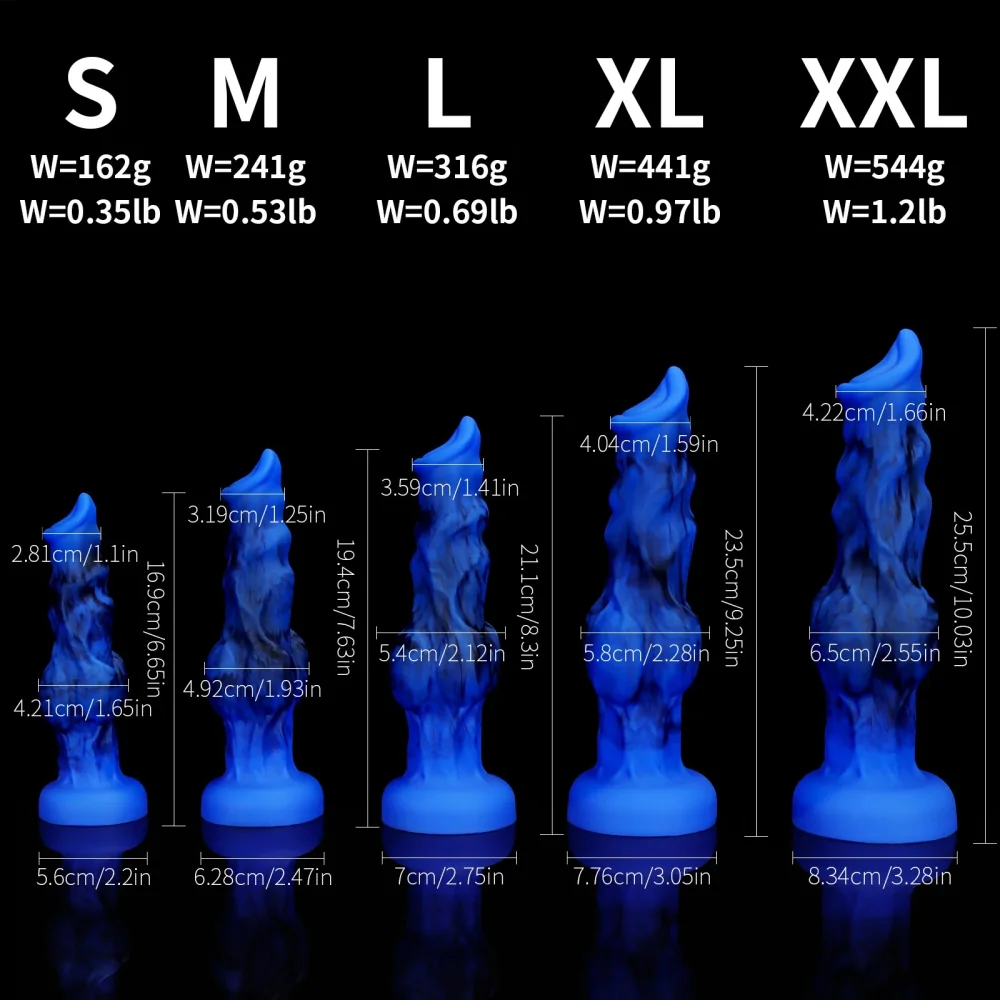 XXL fantasy dildo Fantasy Rubis, Blauw set van 5