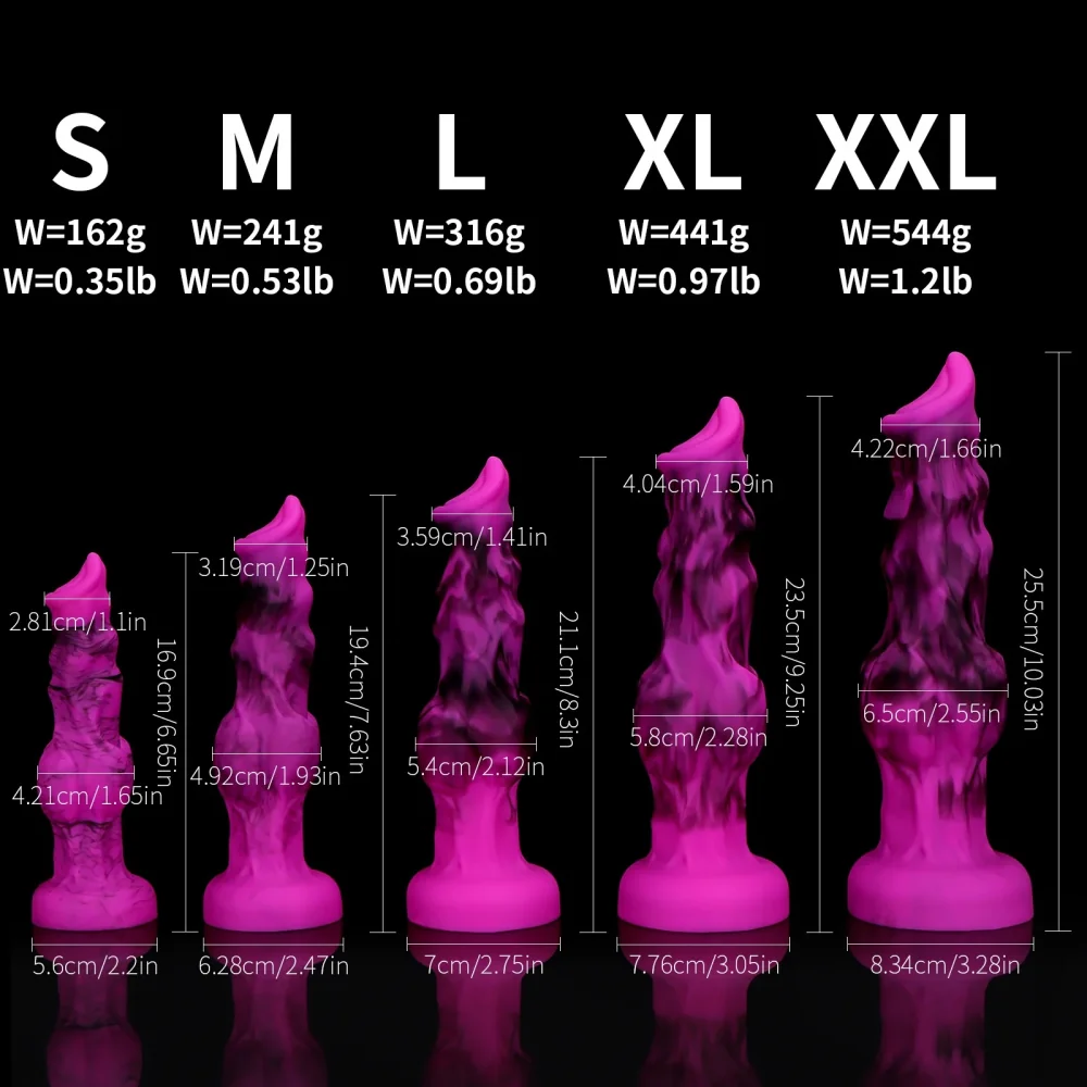 XXL fantasy dildo Fantasy Rubis, Roze set van 5