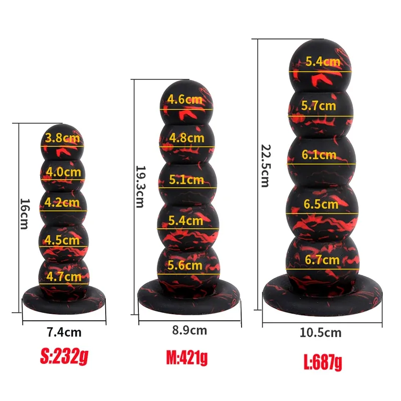 XXL buttplug Kralen Lava