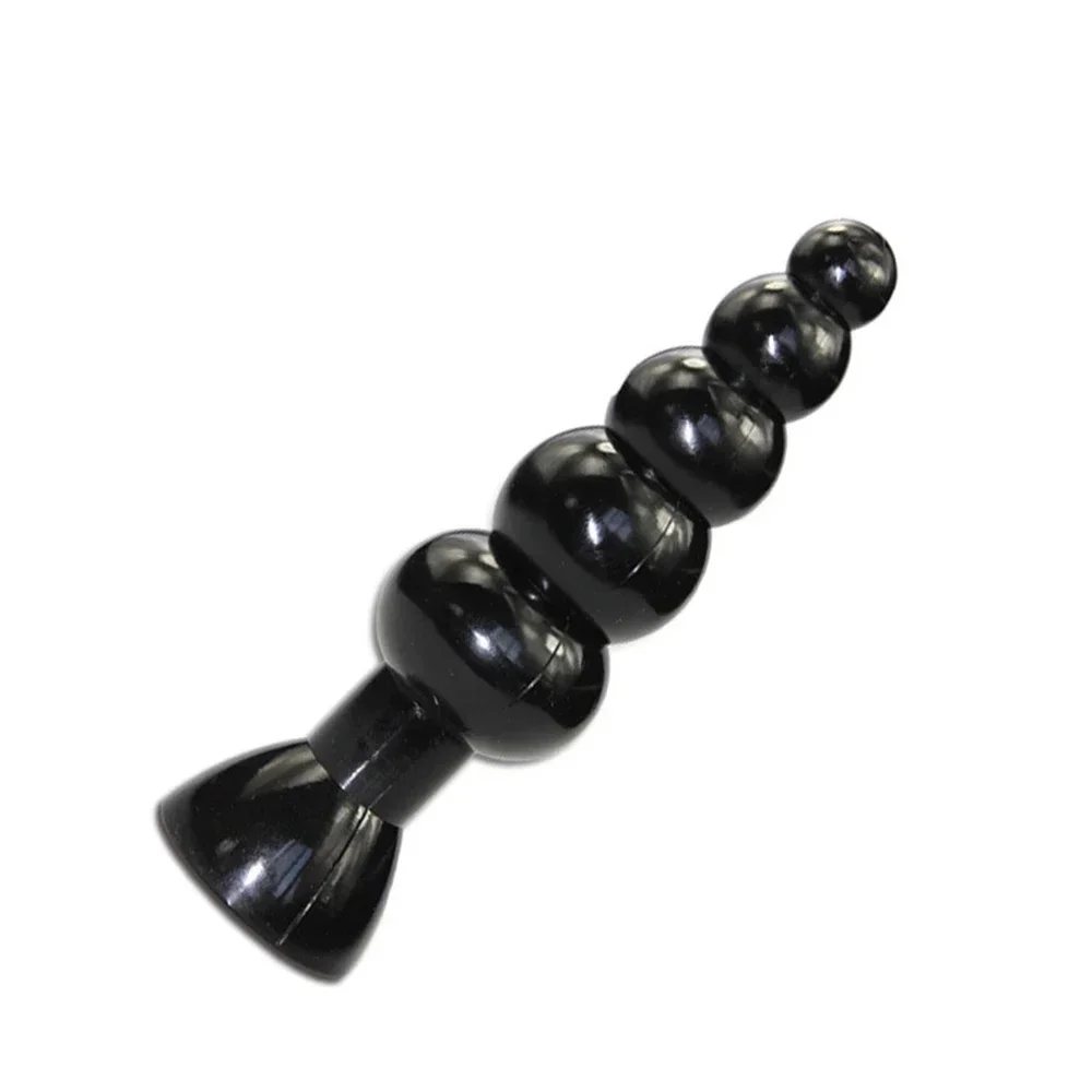XXL buttplug Kralenplug Classic (dubbel), Zwart