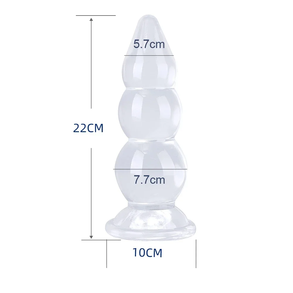 Transparante buttplug Kristal Kralen, M