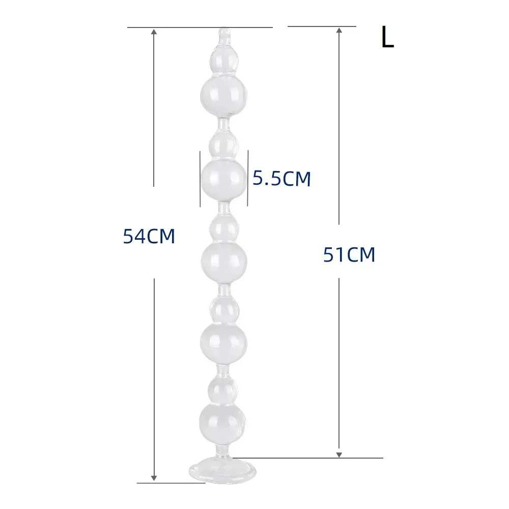 Transparante buttplug Kristal Kralen, Versie 2 Transparant · L