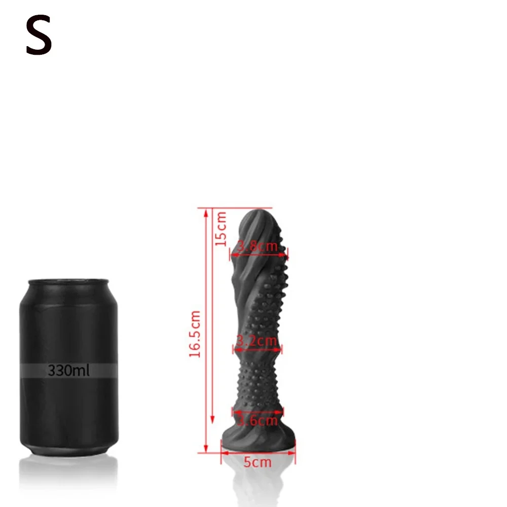 XXL fantasy dildo Noppen Ambre, Zwart · S