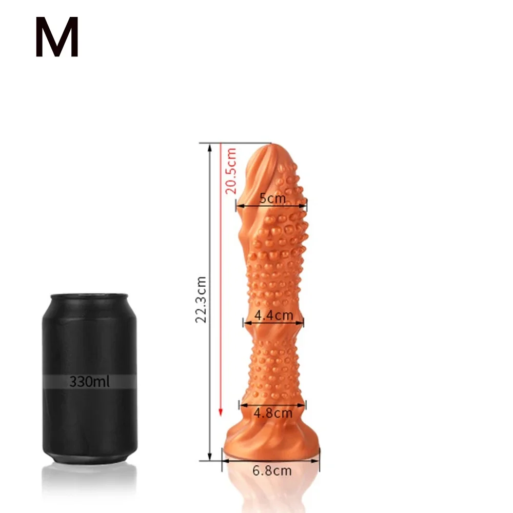 XXL fantasy dildo Noppen Ambre, Goud · M