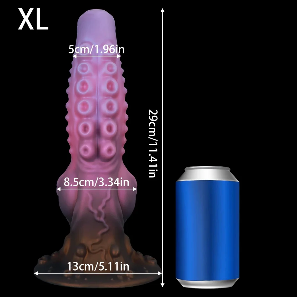 XXL fantasy buttplug Octopus Noir, Knoop Roze · XL