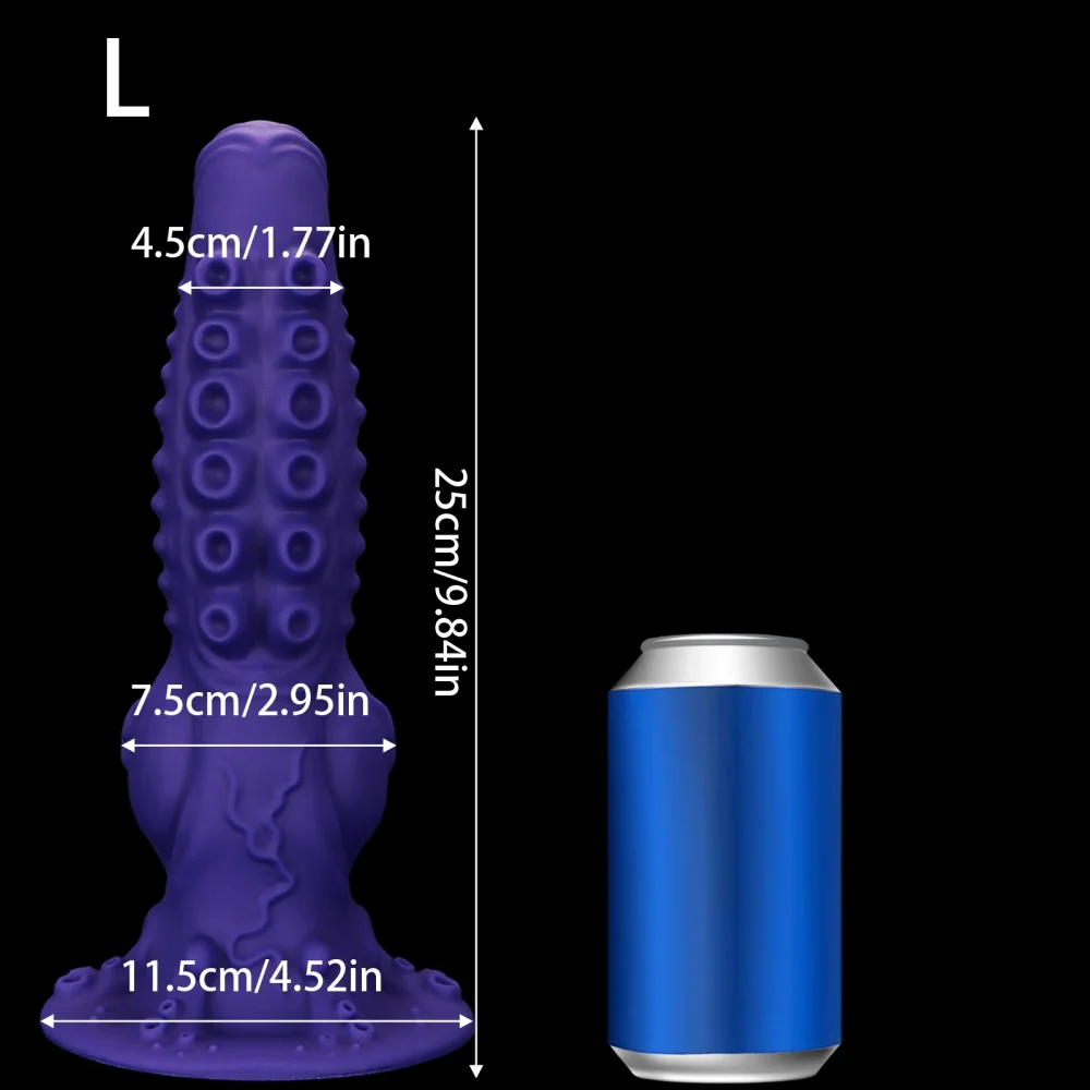 XXL fantasy buttplug Octopus Noir, Knoop Paars · L