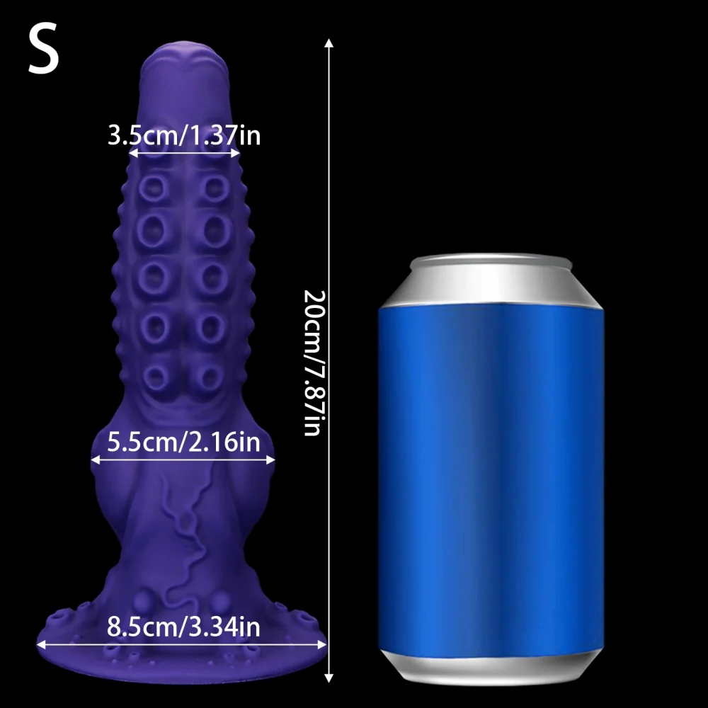 XXL fantasy buttplug Octopus Noir, Knoop Paars · S