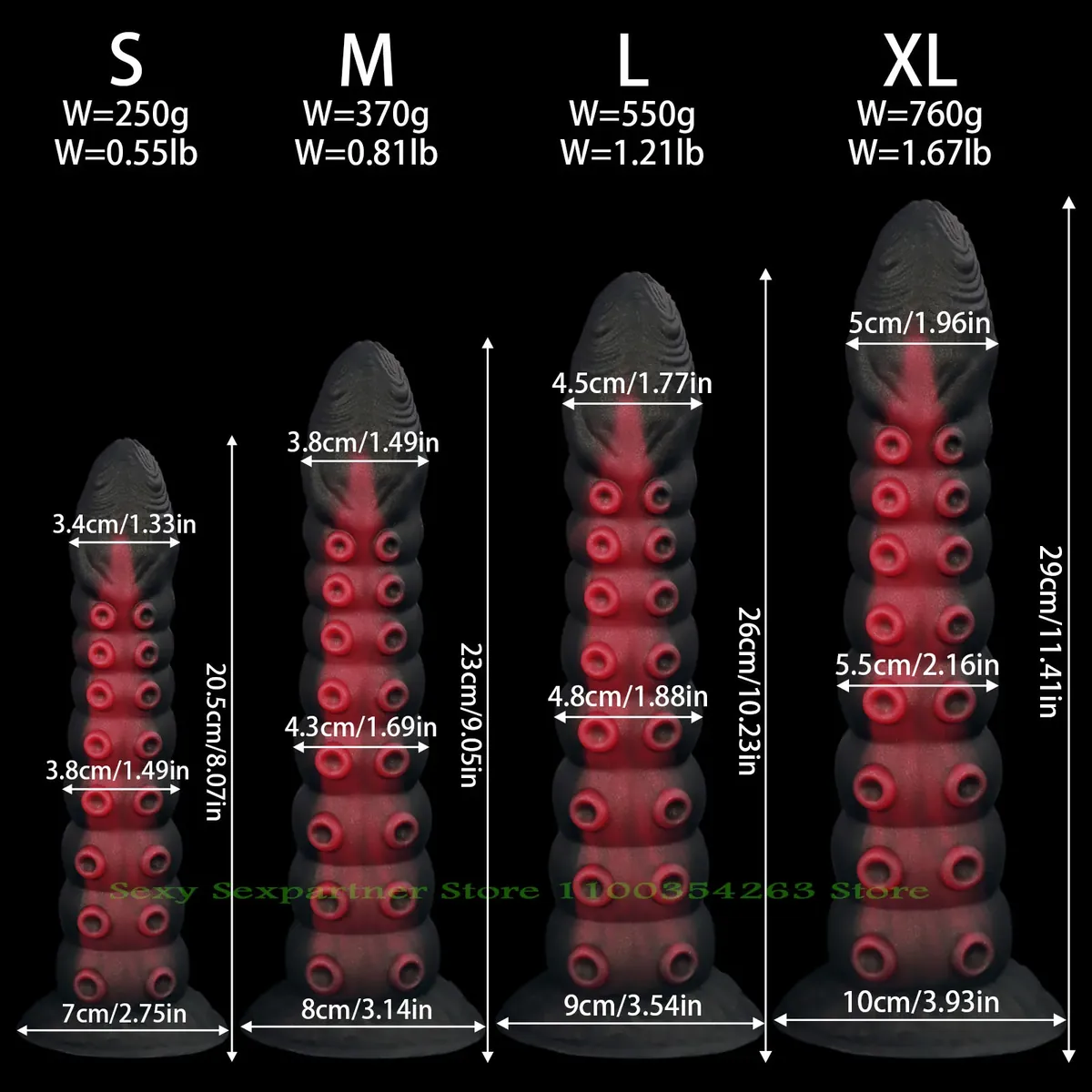 XXL fantasy buttplug Octopus Rouge, foto 3
