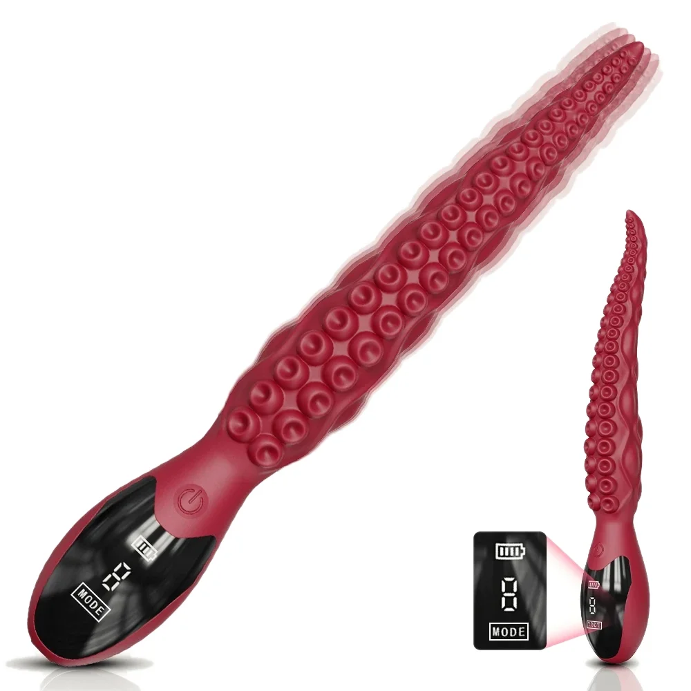 XXL fantasy dildo Octopus Vibe LED, Model ZD127 Rood
