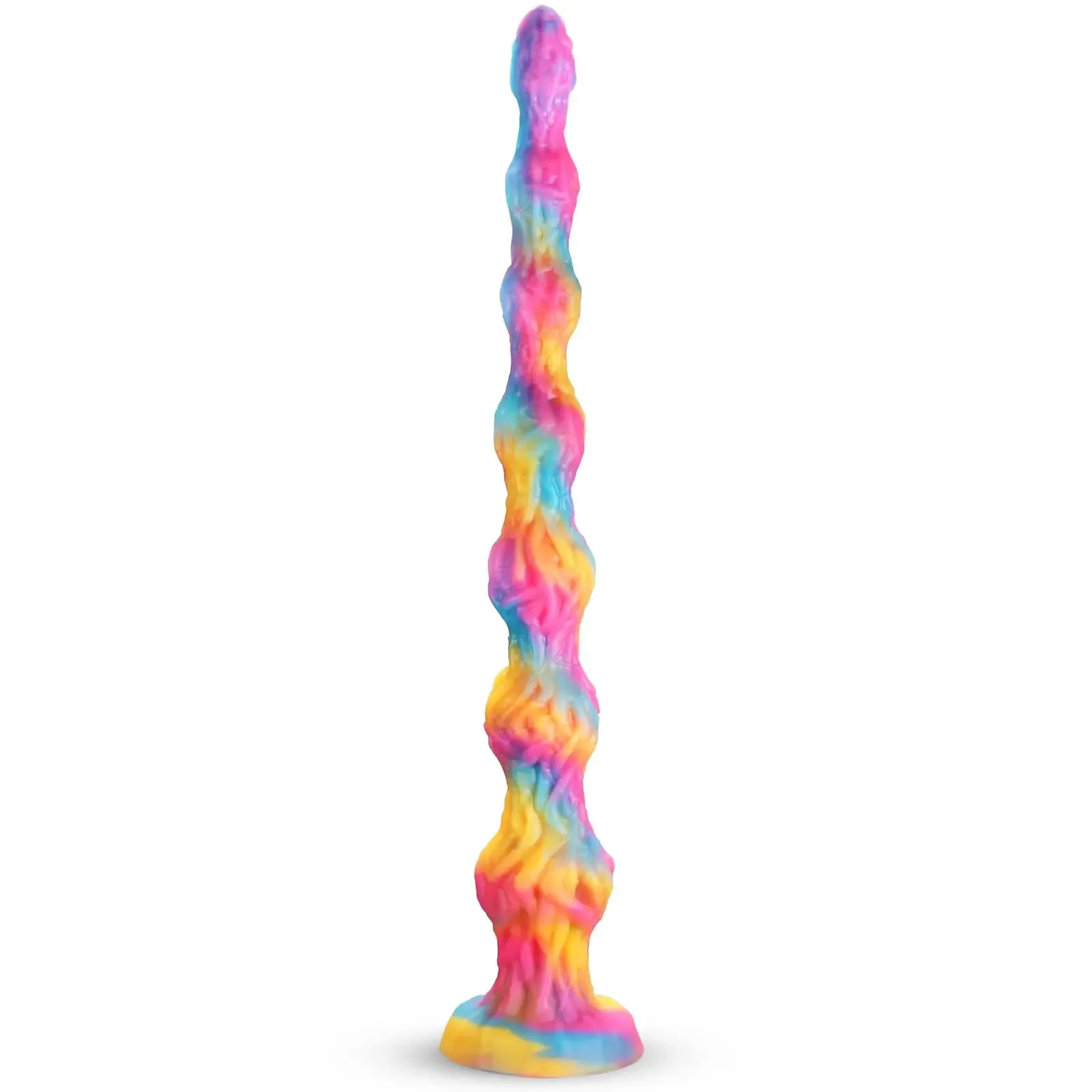 XXL anaal-slang dildo Regenboog Knoop, zacht siliconen