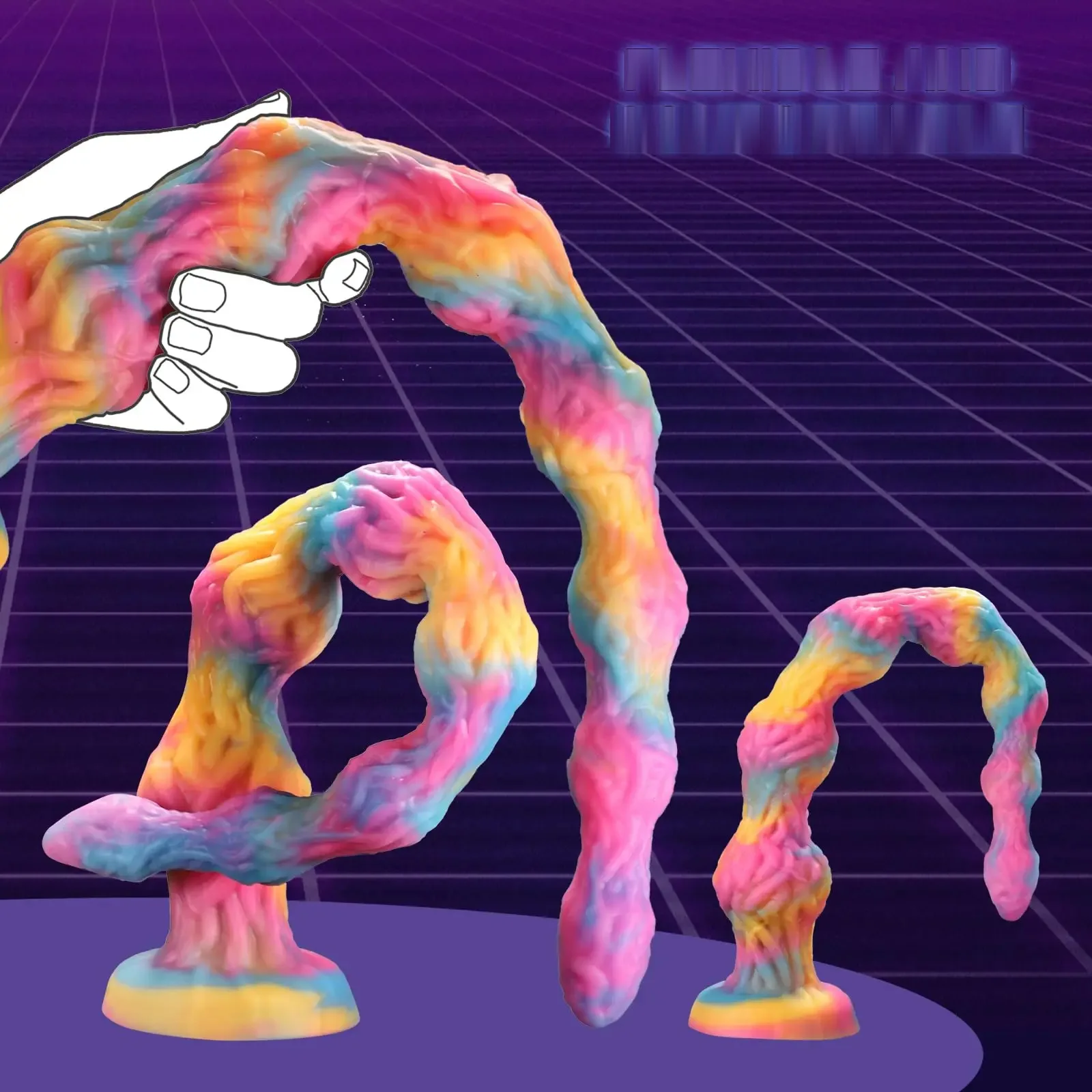 XXL anaal-slang dildo Regenboog Knoop, foto 2