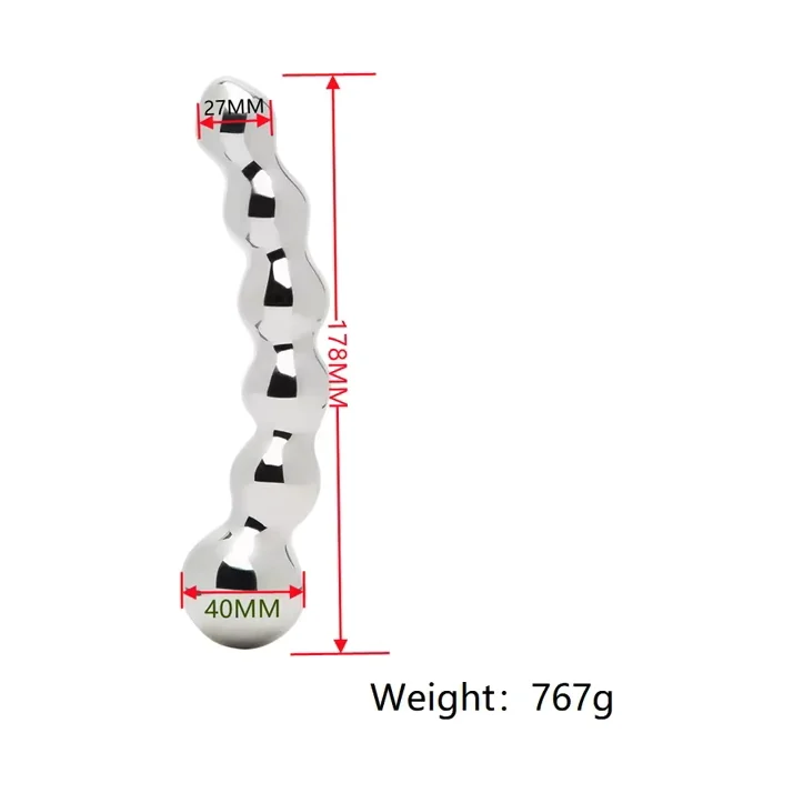 RVS dubbele dildo Vormen A–F, Vorm B
