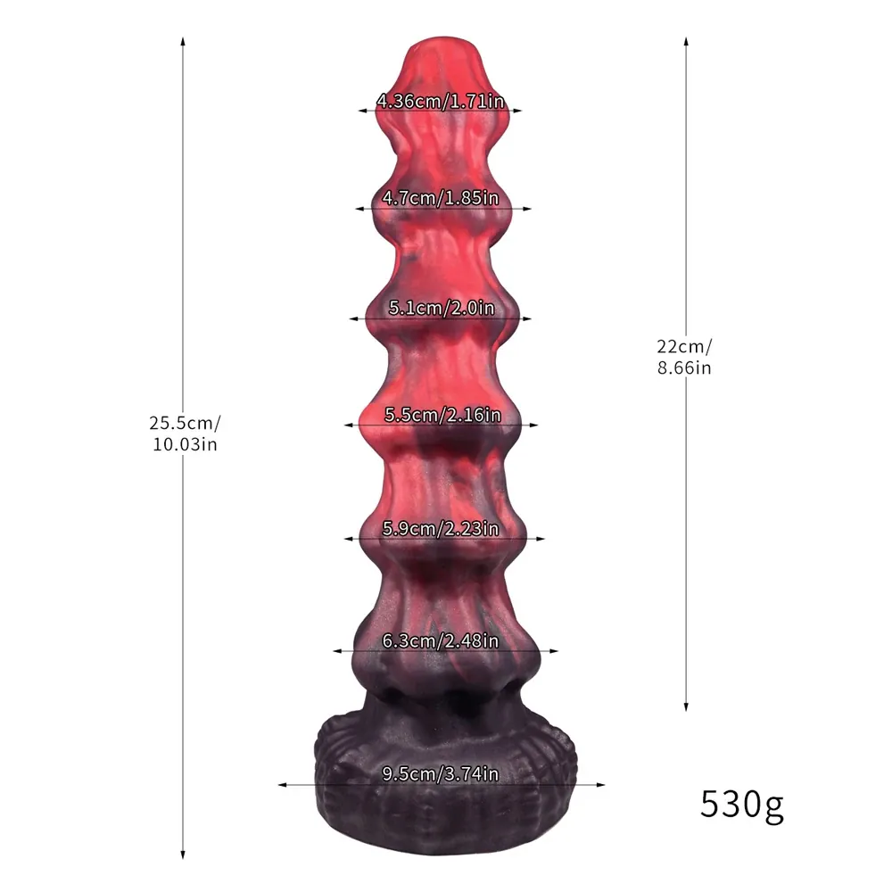 XXL fantasy dildo Spiraal Bordeaux, foto 4